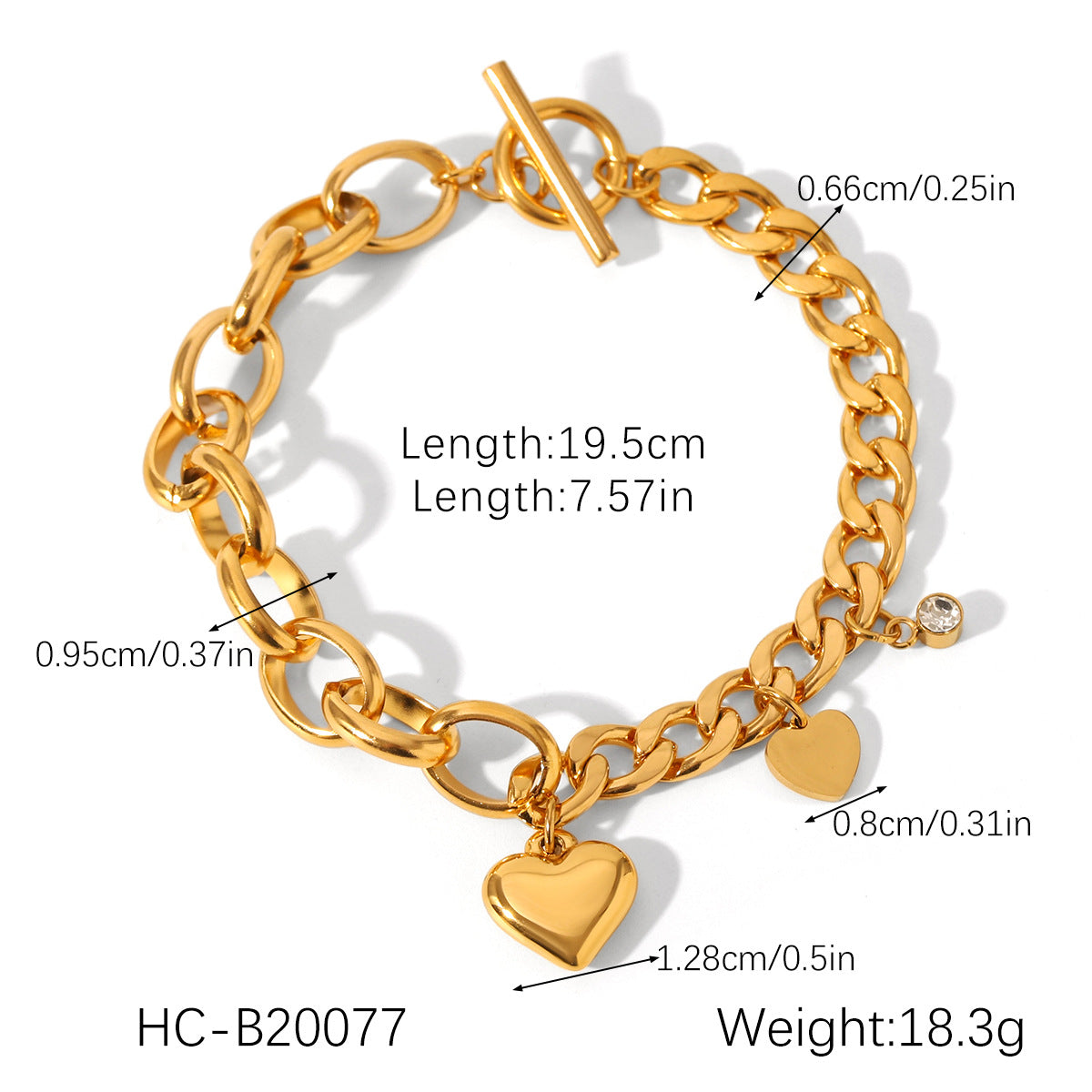 Stainless Steel Bracelet Ot Buckle Love Pearl Bracelet Female Titanium Steel Jewelry