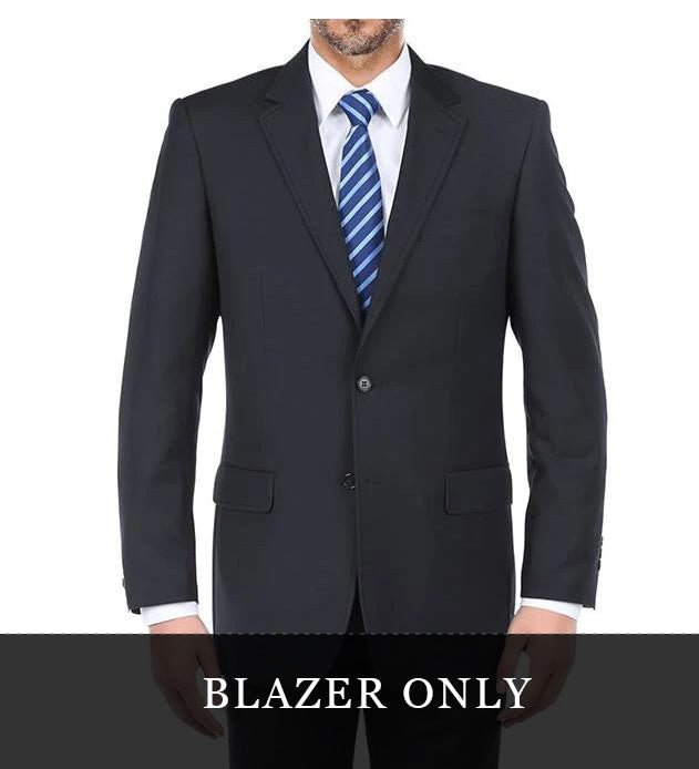 (40S) Navy 100% Virgin Wool Regular Fit Pick Stitch Blazer