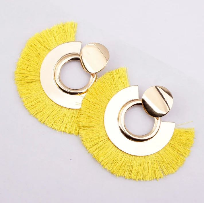 Fashion Ethnic Circle Fringe Earrings