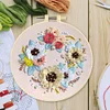 Flying Wreath-DIY Embroidery Kit with Pattern Cotton Threads Needles Hoop 30*30cm/11.81*11.81in