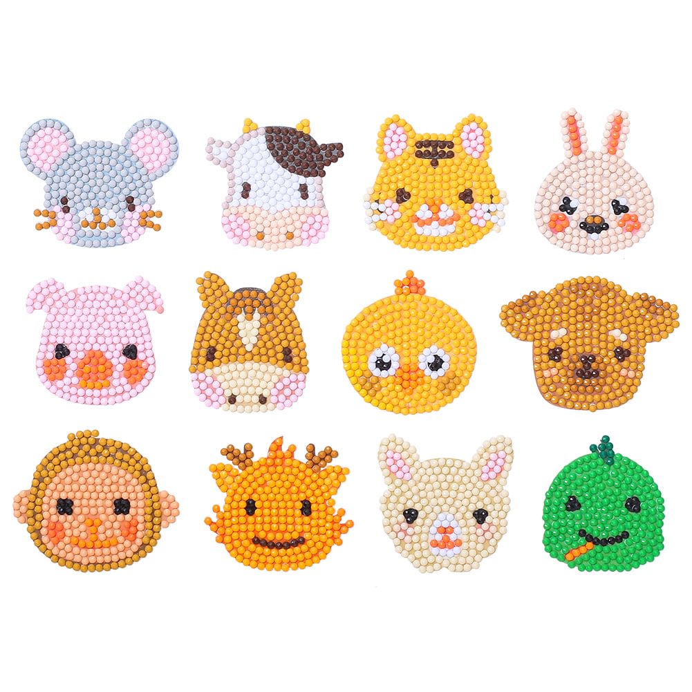 12pcs DIY Decal Cute Animals Sticker