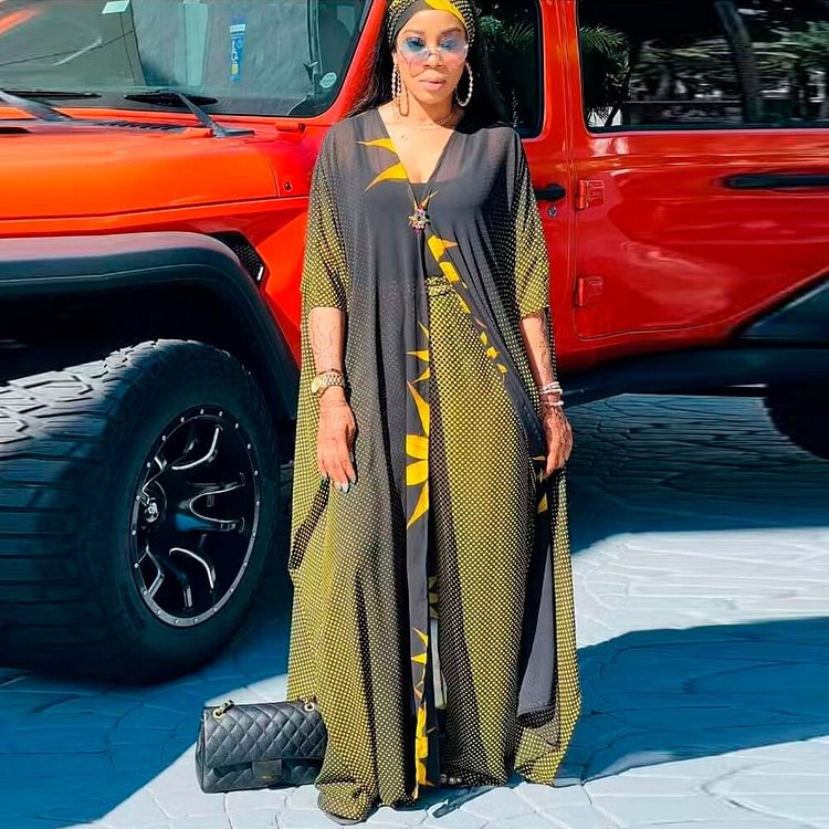 African Americans fashion QFY African Women Dashiki Print Chiffon Dresses Plus Size Two Piece Set Ankara Long Sleeve Dress Pants Suit 2022 Autumn Clothing Ankara Style QueenFunky