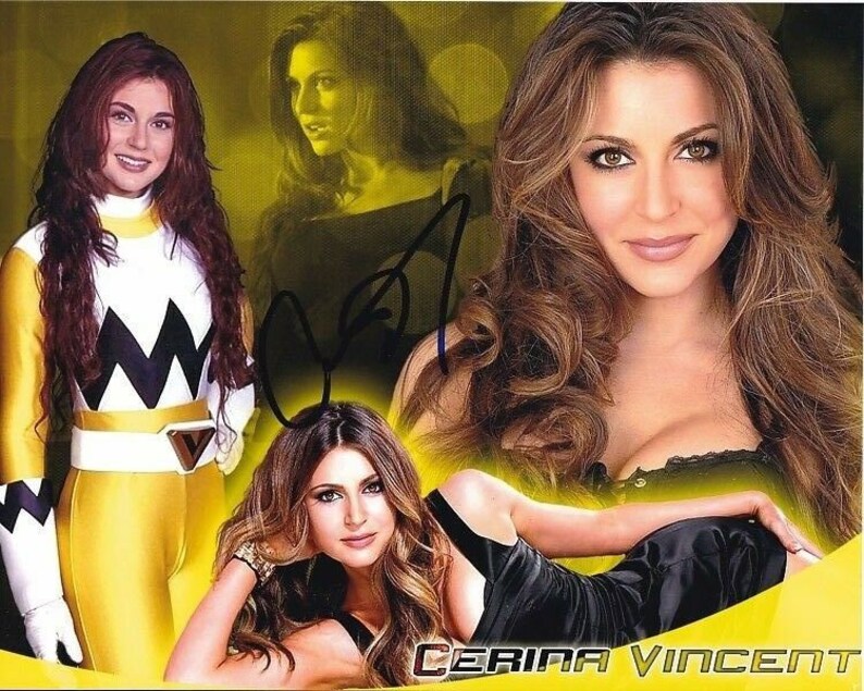 Cerina vincent signed autographed yellow power galaxy ranger maya 8x10 Photo Poster painting