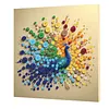 DIY Pre-Framed Peacock Button Art Canvas Kit