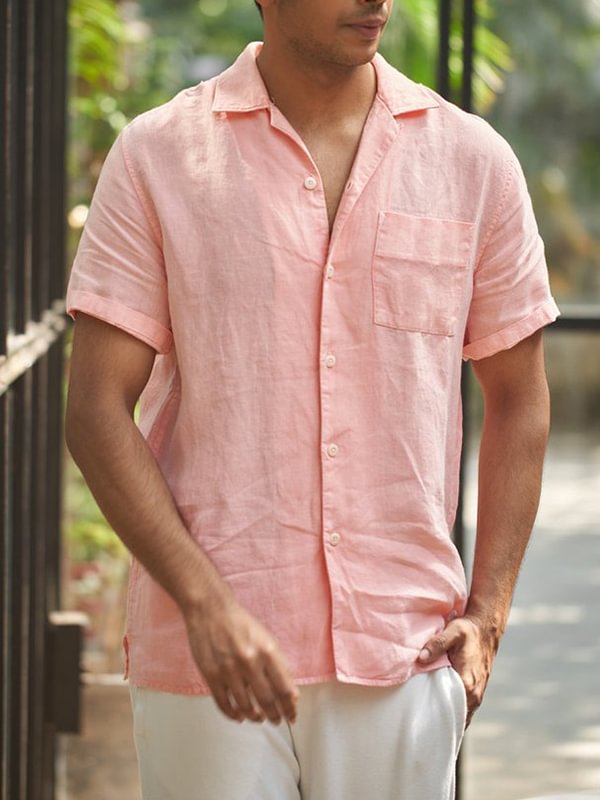 Camp collar valentine pink