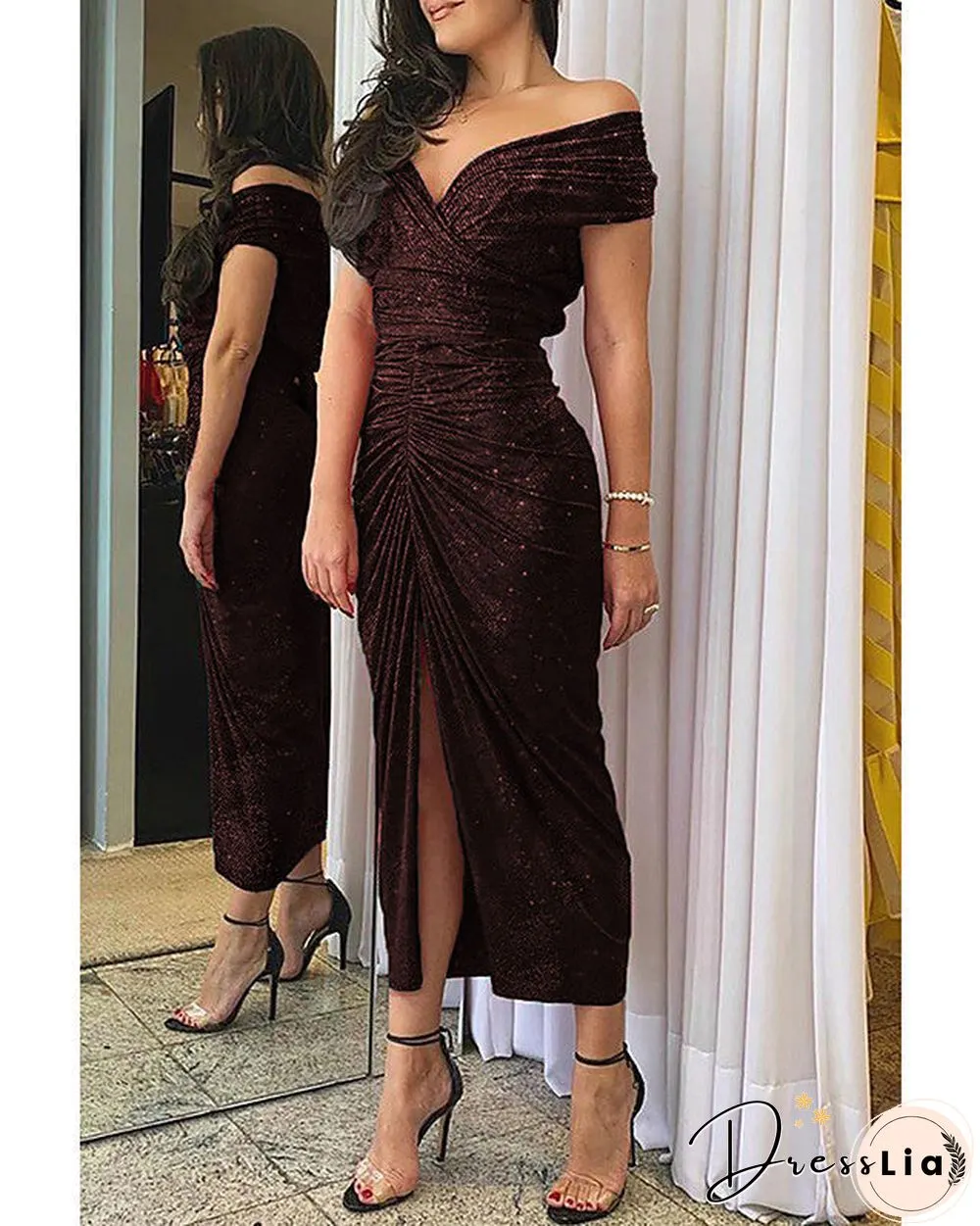 Women's Sheath Dress Midi Dress Short Sleeve Fall Hot Sexy Black Red Green Gray S M L XL Black Dresses