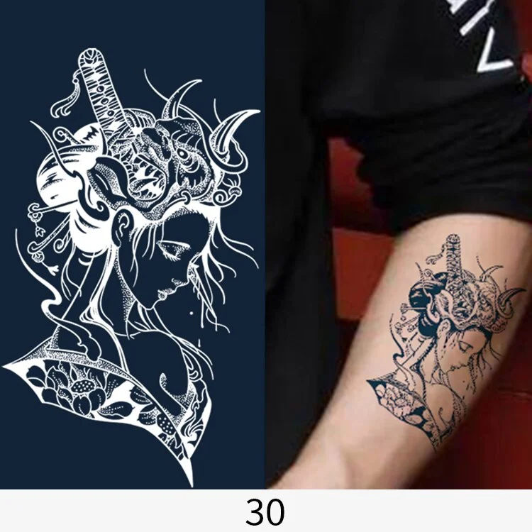 Flower Butterfly Animal Art Festival Comic Text Waterproof Full Body Arm Natural Temporary Tattoo For Men and Women