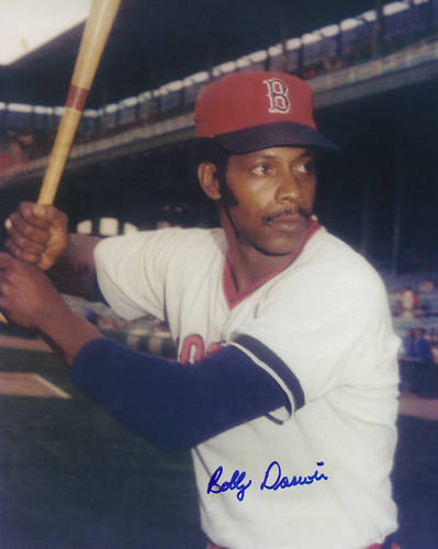 BOBBY DARWIN BOSTON RED SOX ACTION SIGNED 8x10