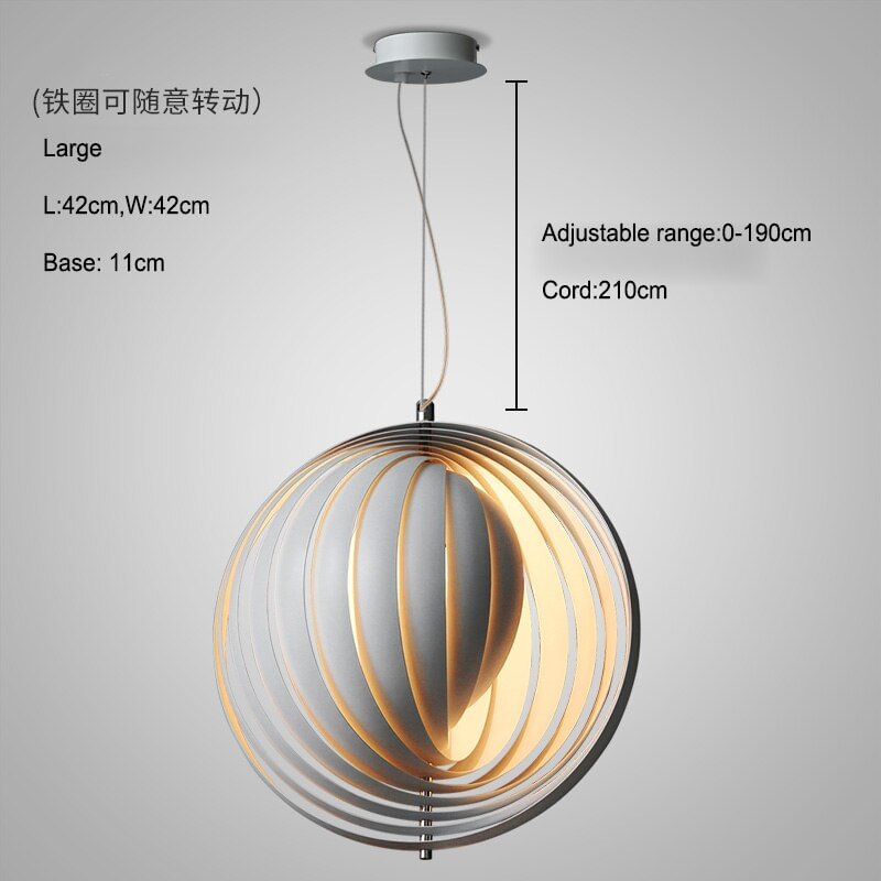 Nordic Creative LED Pendant Lights Modern Art Round Iron Office Decoration Pendant Light Luminaria Bedroom Kitchen Hanging Lamps