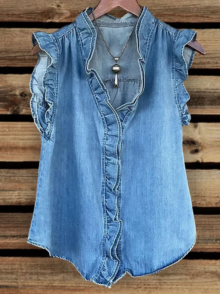 Women's Ruffle Front Tank Top