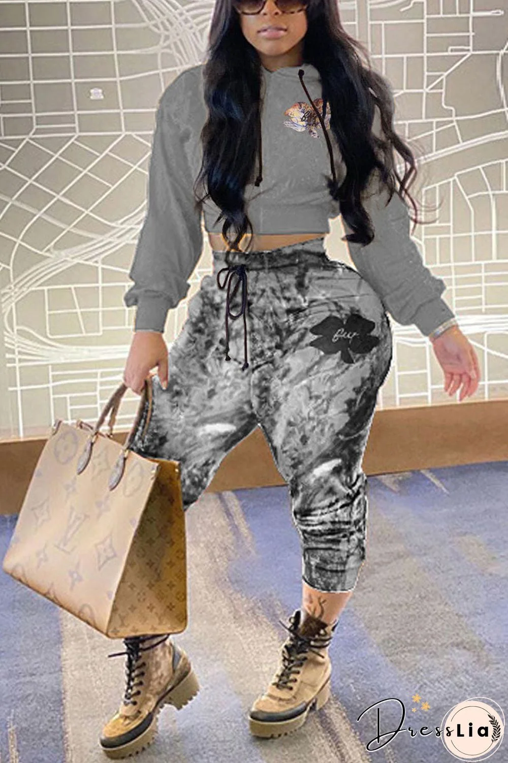 Fashion Casual Print Two Pieces