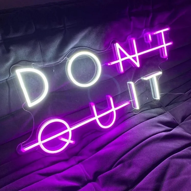 Custom Neon Sign Don‘’t Quit  For Wall Room Bedroom Decor  Personalized Birthday Gift For Her Or Him Signs Neon For Home Decor