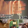 1.8Mm Narrow 360 Degree Luminous Cob Strip 3/24V Led Filament Flexible Silicone Lamp Edison Bulb Diode Filament Diy Decoration