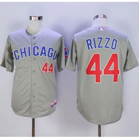 Men's Chicago Cubs #44 Anthony Rizzo Grey Cool Base Stitched MLB Jersey