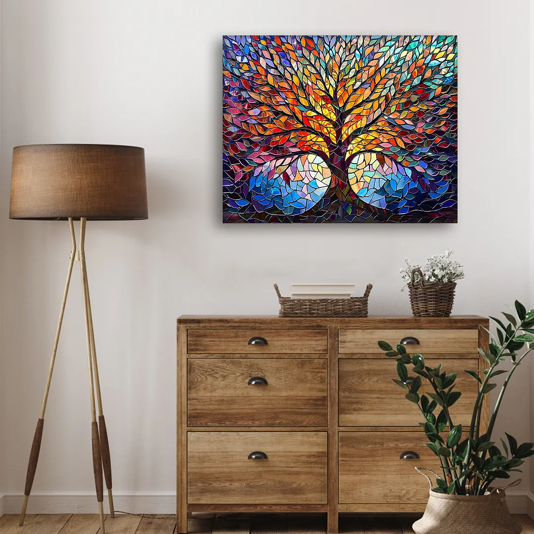 DIY Tree of Life Paint by Numbers Kits Drawing Paintwork on Canvas 15.75x19.69inch Without Frame Canvas Oil Painting Number Painting for Beginners Adults Gift Home Wall Decor