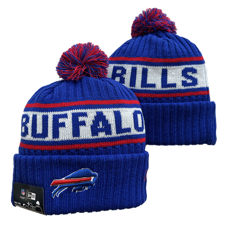 Men's  Black Buffalo Bills Repeat Cuffed Knit Hat with Pom mysite