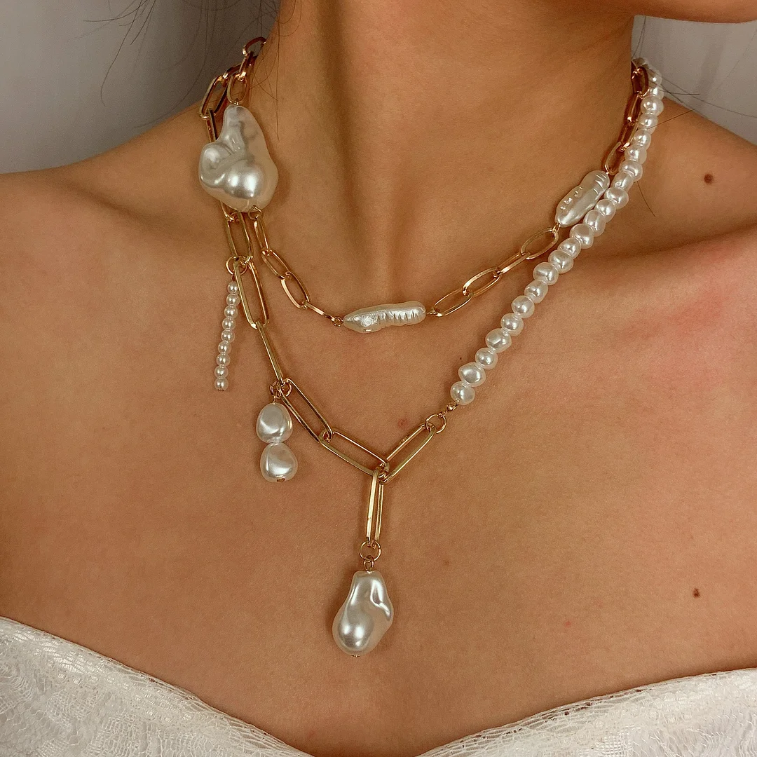 Women plus size clothing Women's Fashion Shaped Creative Pearl Necklace-Nordswear