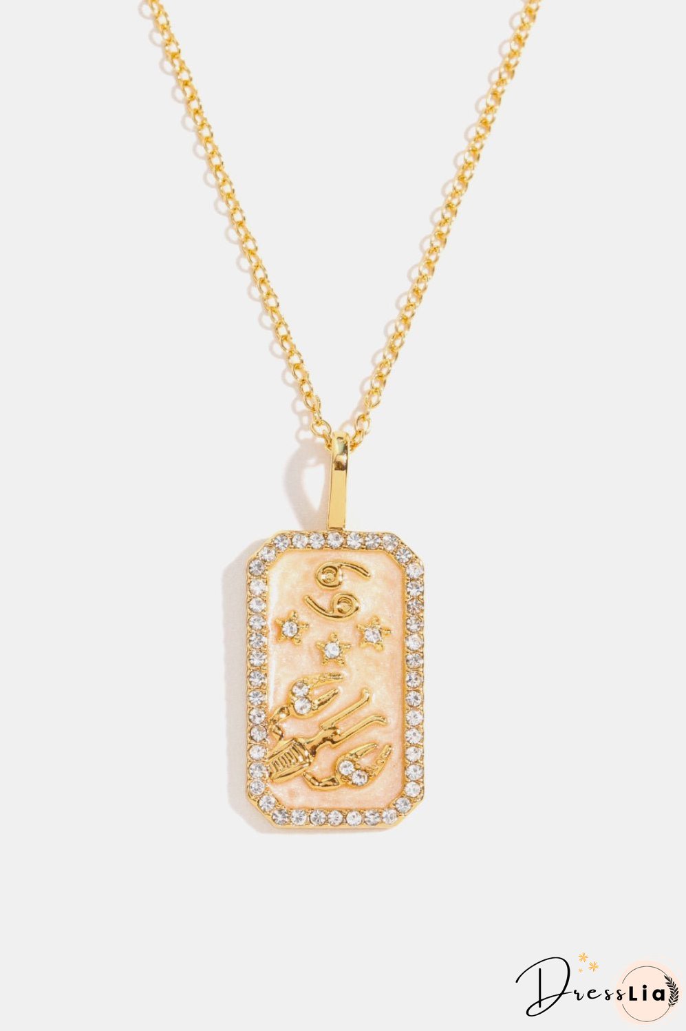 Rhinestone Constellation Pendant Copper Necklace