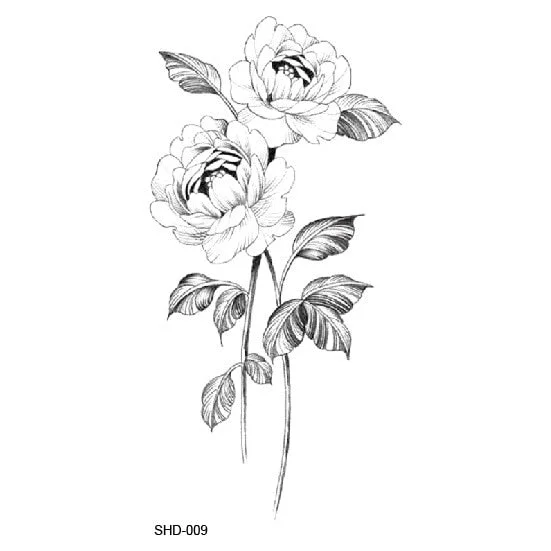 Waterproof Temporary Tattoo Black Sketchs Flowers Animal Tattoo Stickers Flash Fake Body Tattoos for Women tatuajes temporales