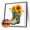 Diamond Painting-DIY Full Round Drill Flower Boots