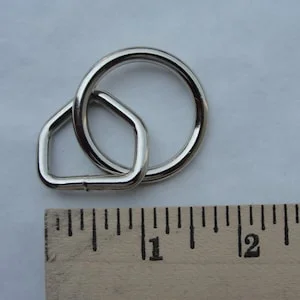 pornhint Pornhint Medium Size Halter Ring D-Ring connected to O-Ring Silver Chrome finish Nickel Plated Cosplay Anime Rock Gothic D.I.Y. Punk Jacket Vest Ring