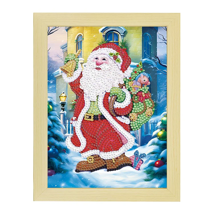 Partial Drills Special-shaped Drill Diamond Painting -Pink Santa Claus -  30*30cm