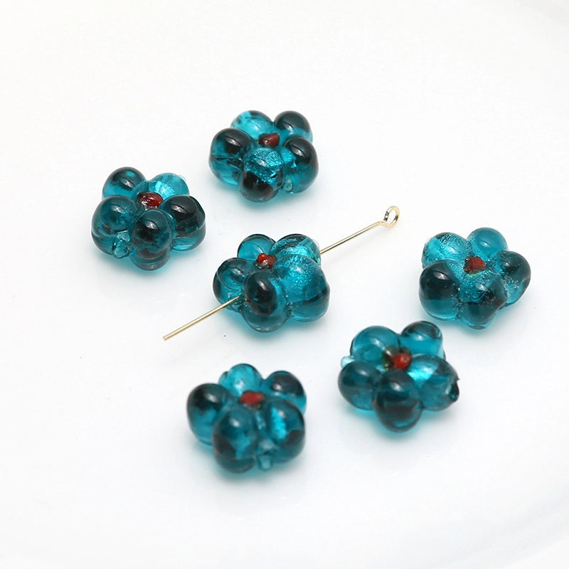 10 PCS/Package 14mm 19mm Glass Flower Jewelry Accessories