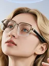 BT6.0 AI Transparent Smart Glasses 156 Languages Intelligent Translator Eyeglasses Type-C Charging HiFi Stereo Headset Glasses for Business Travel Meeting