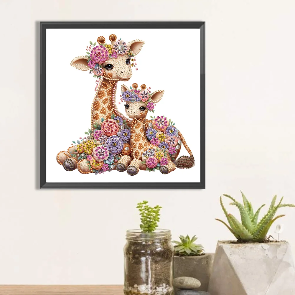 Diamond Painting - Partial Special Shaped Drill - Giraffe(Canvas|30*30cm)