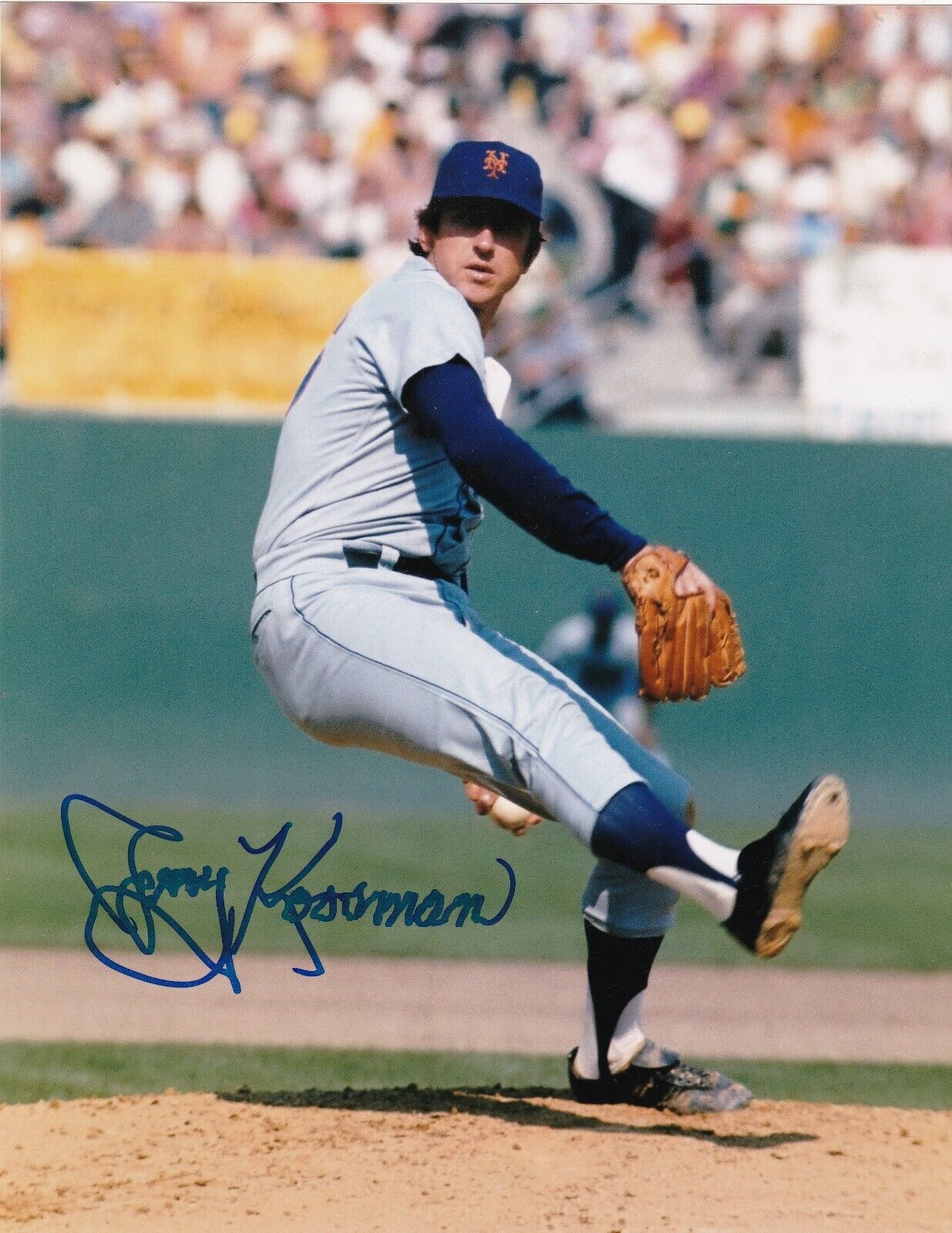 JERRY KOOSMAN NEW YORK METS ACTION SIGNED 8x10