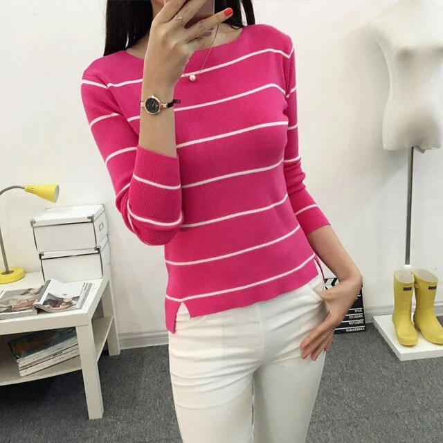 In the spring of 2021 new Korean women short sweater loose all-match long sleeved Pullover Sweater slim coat primer