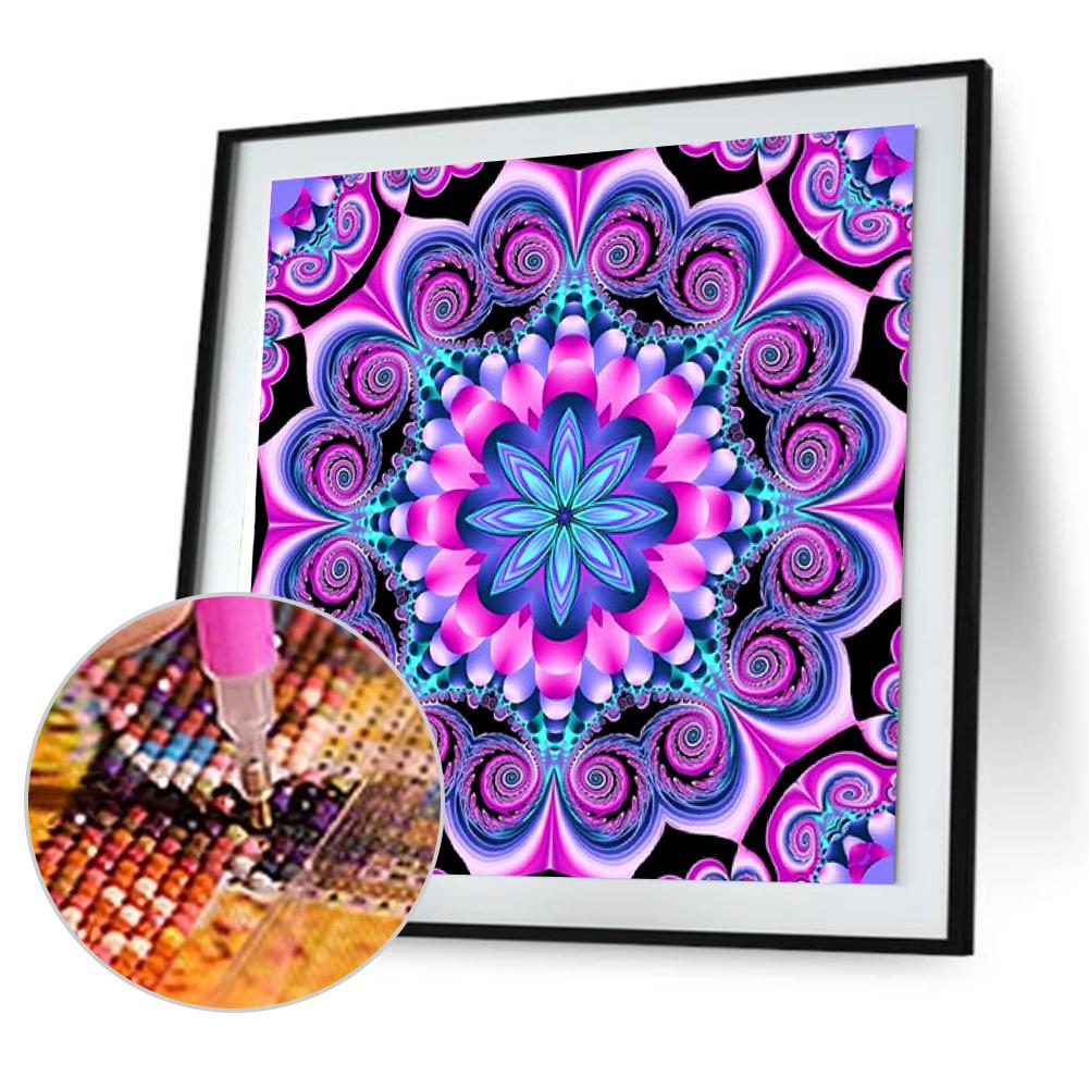 

30*30CM Round Drill Diamond Painting-Geometric Flower, 501 Original