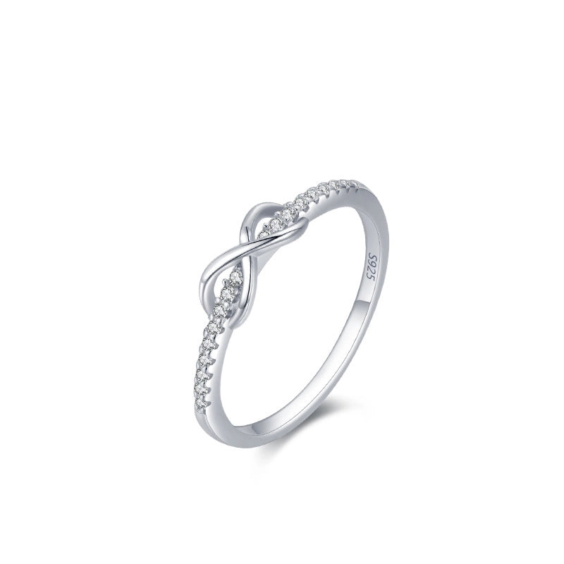 925 Sterling Silver Zircon Infinity Rings