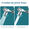 Robinet universel pivotant &agrave; 1080&deg; d'extension multifonctionnel rotatif Filtre