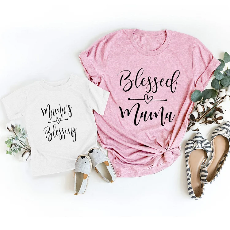 BlanketCute-Personalized family Cotton Letter Casual T-shirt | 48