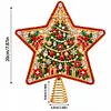 DIY Diamond Painting Christmas Tree Topper Star, Acrylic Holiday Tree Top Decoration with Spring Base, Removable Tabletop Christmas Decor