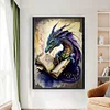 Retro Poster - Dragon Reading A Book-11CT Stamped Cross Stitch 40*60cm(Big Size)