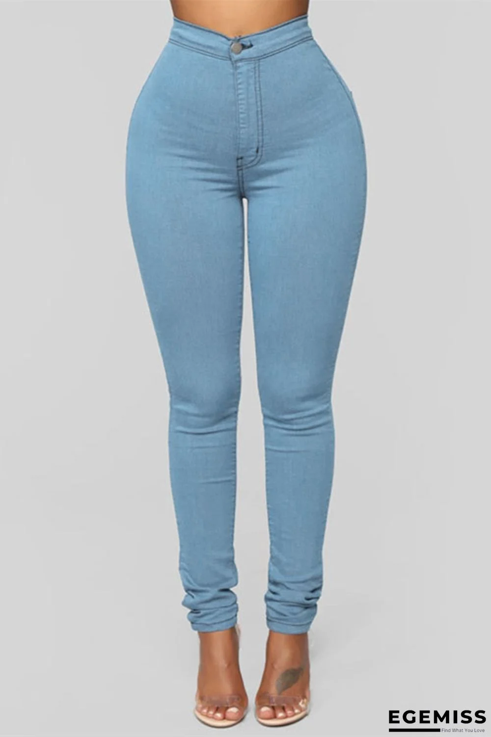 Light Blue Fashion Sexy Skinny Denim Trousers | EGEMISS