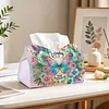DIY Diamond Art Tissue Box Holder Butterfly PULeather Diamond Art Desktop Organizer Resin Rhinestone Storage Organizers Gem Art Home Office Decor Craft Gift for Women
