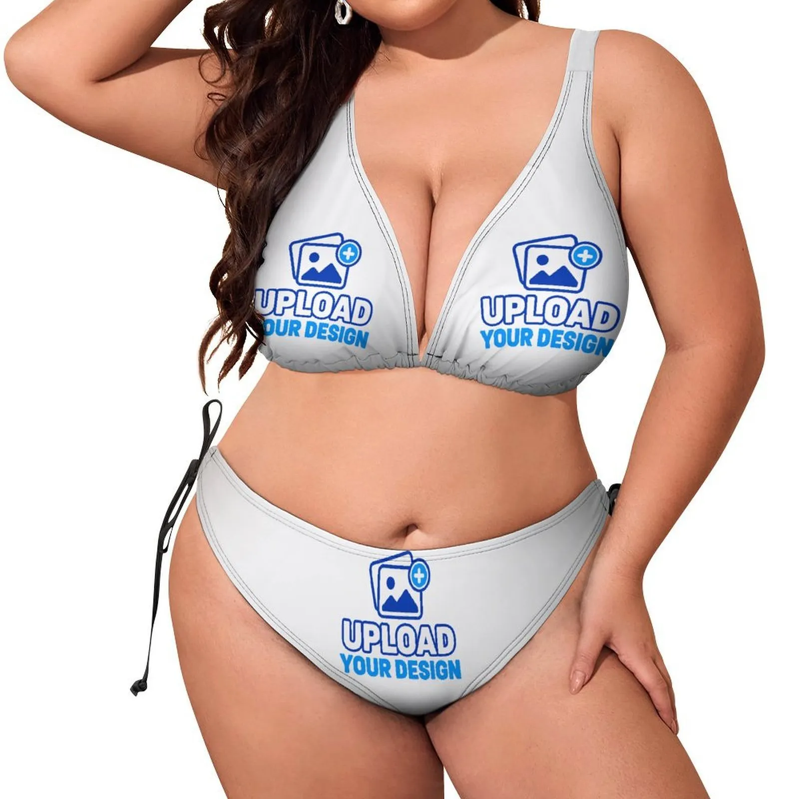 Plus-Size Wide-Strap Side-Tie Bikini Set &ndash; personalized print product image 7
