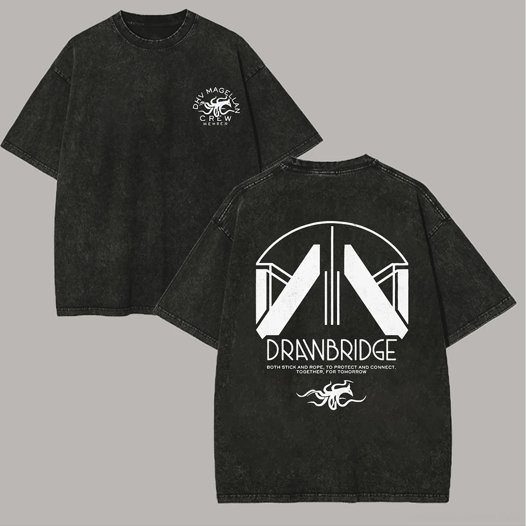Drawbridge Printed Unisex Washed T-Shirt