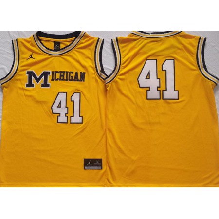 Men's Michigan Wolverines ACTIVE PLAYER Custom Yellow Stitched Jersey T4MM