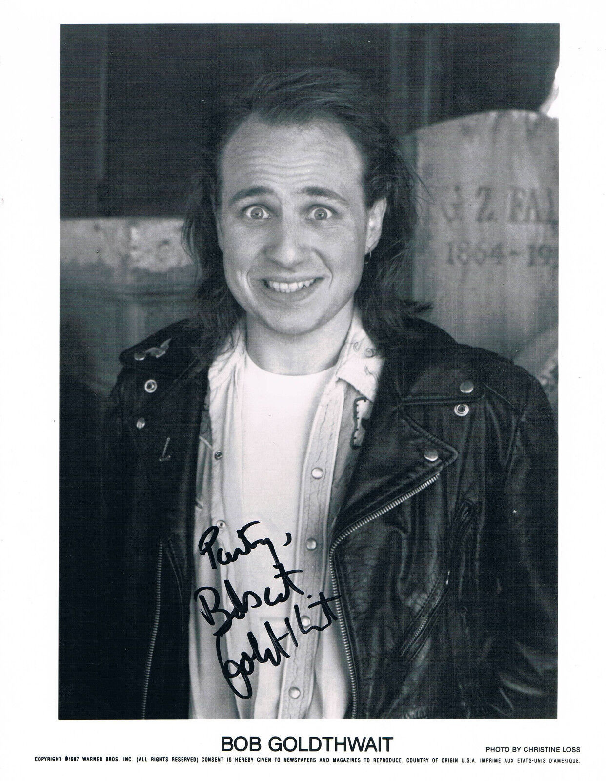 Bobcat Goldthwait 1962- genuine autograph 8x10