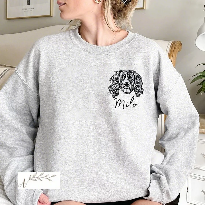 Custom Pet Photo Sweatshirt with Pet Name,Pet Lover Gift