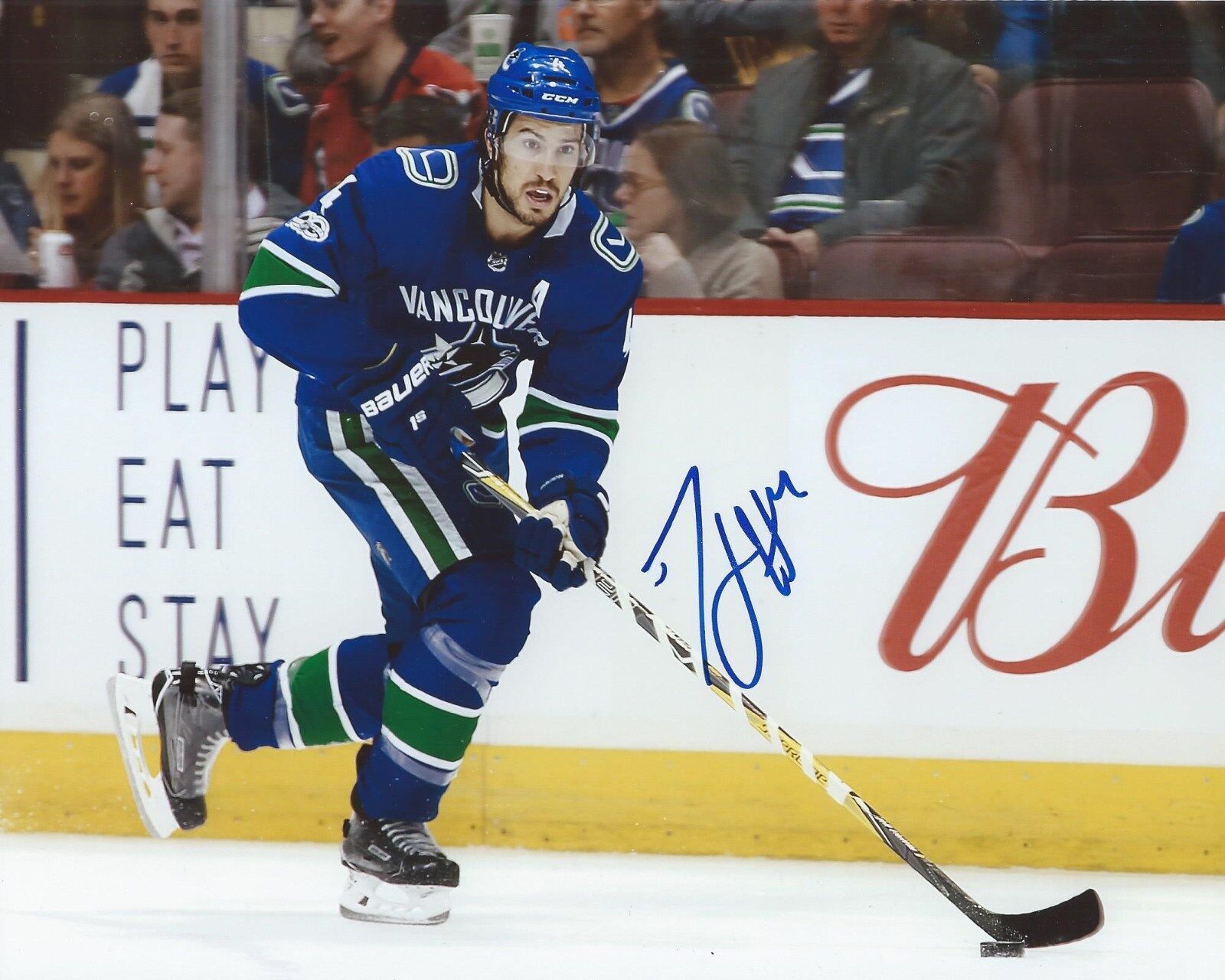 Michael Del Zotto Signed 8x10 Photo Poster painting Vancouver Canucks Autographed COA C