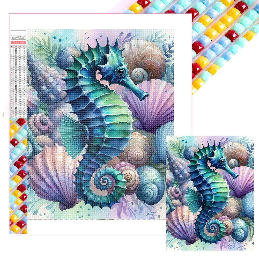 Full Square Diamond Painting - Seahorse(Canvas|35*45cm)