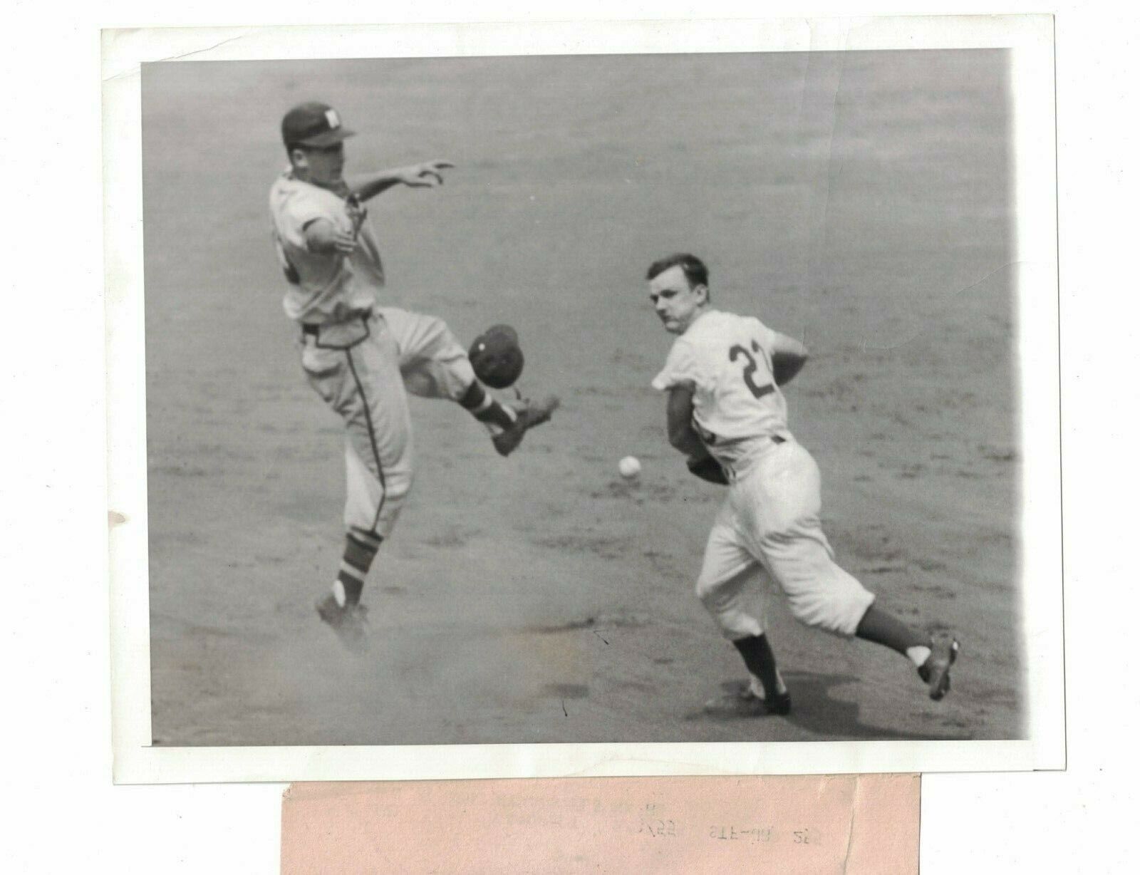 John Logan Braves Don Zimmer Dodgers 1955 USED AP Press Photo Poster painting CH27