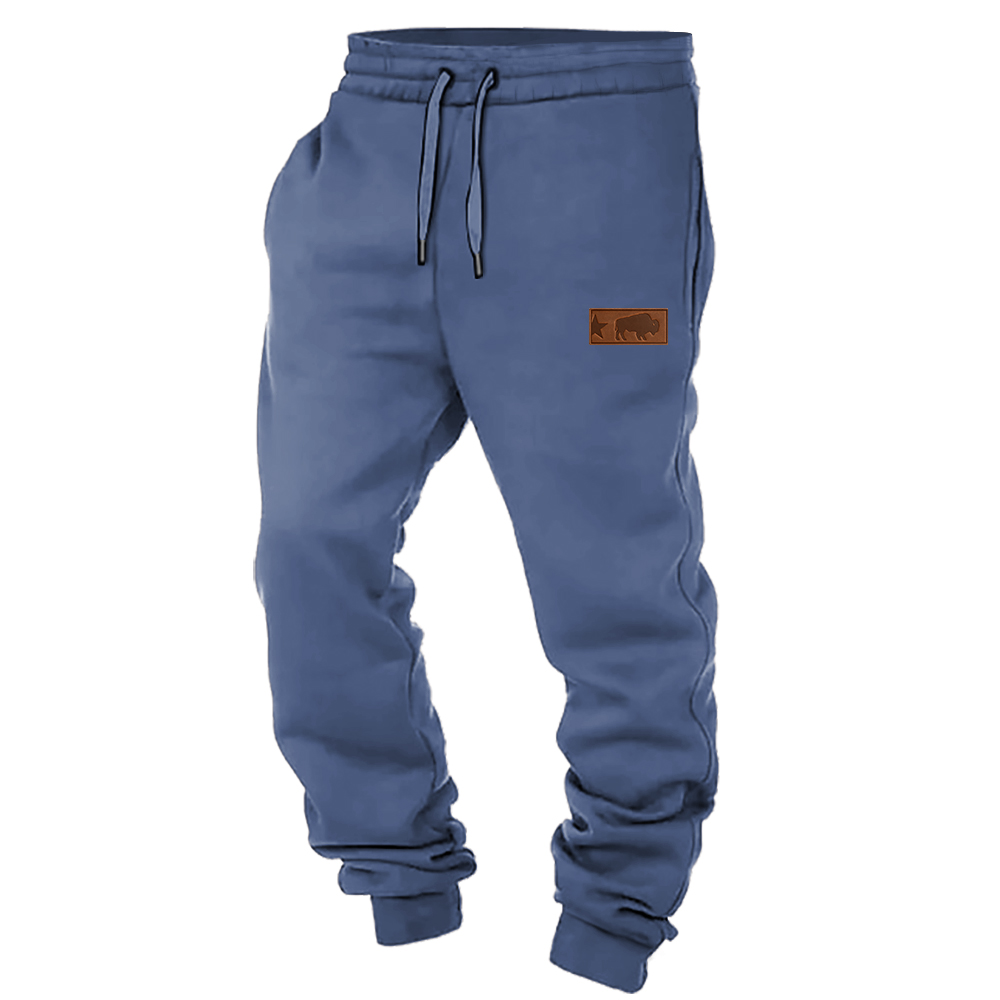 Men's Vintage Western Cowboy Elastic Waist Drawstring Jogger Sweatpants