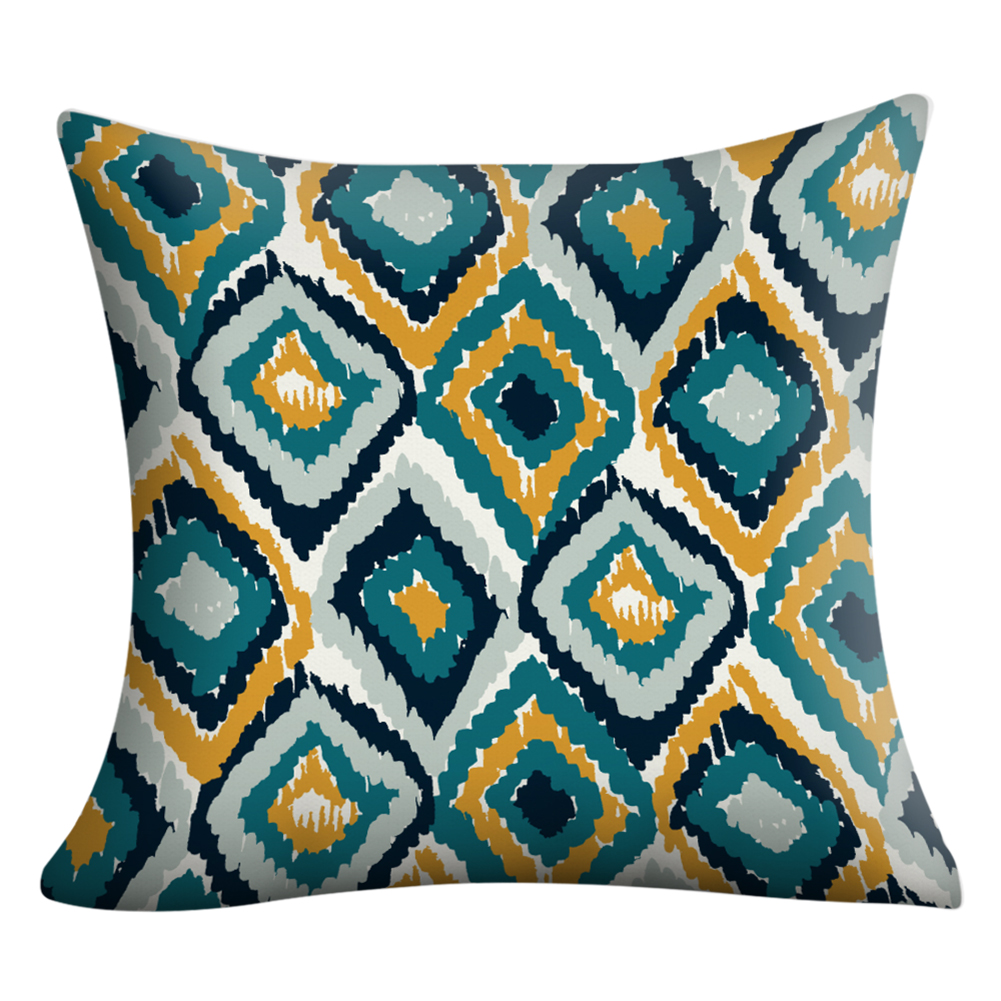

Geometric Print Pillow Cases Sofa Bedroom Peach Skin Throw Pillow Cover (E, 501 Original