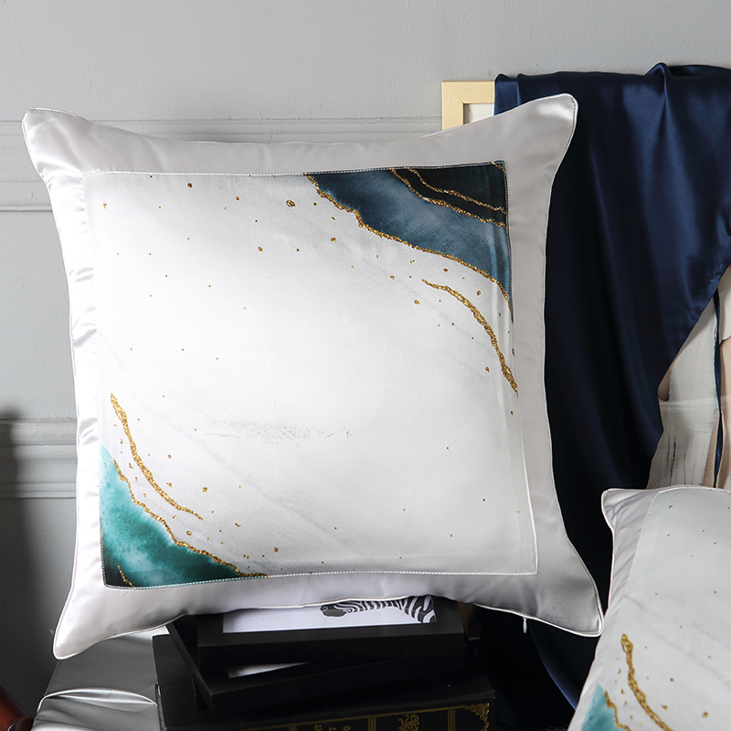 Artistic Printed Decorative Cushion Silk Pillowcase Details